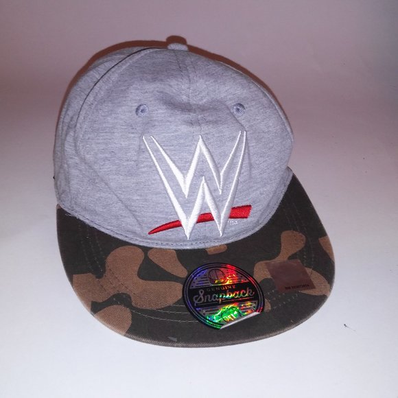Genuine Snapback Adult Mens Womens Unisex Cap Hat WWE Wrestling Camo Gray Preown - Picture 1 of 16